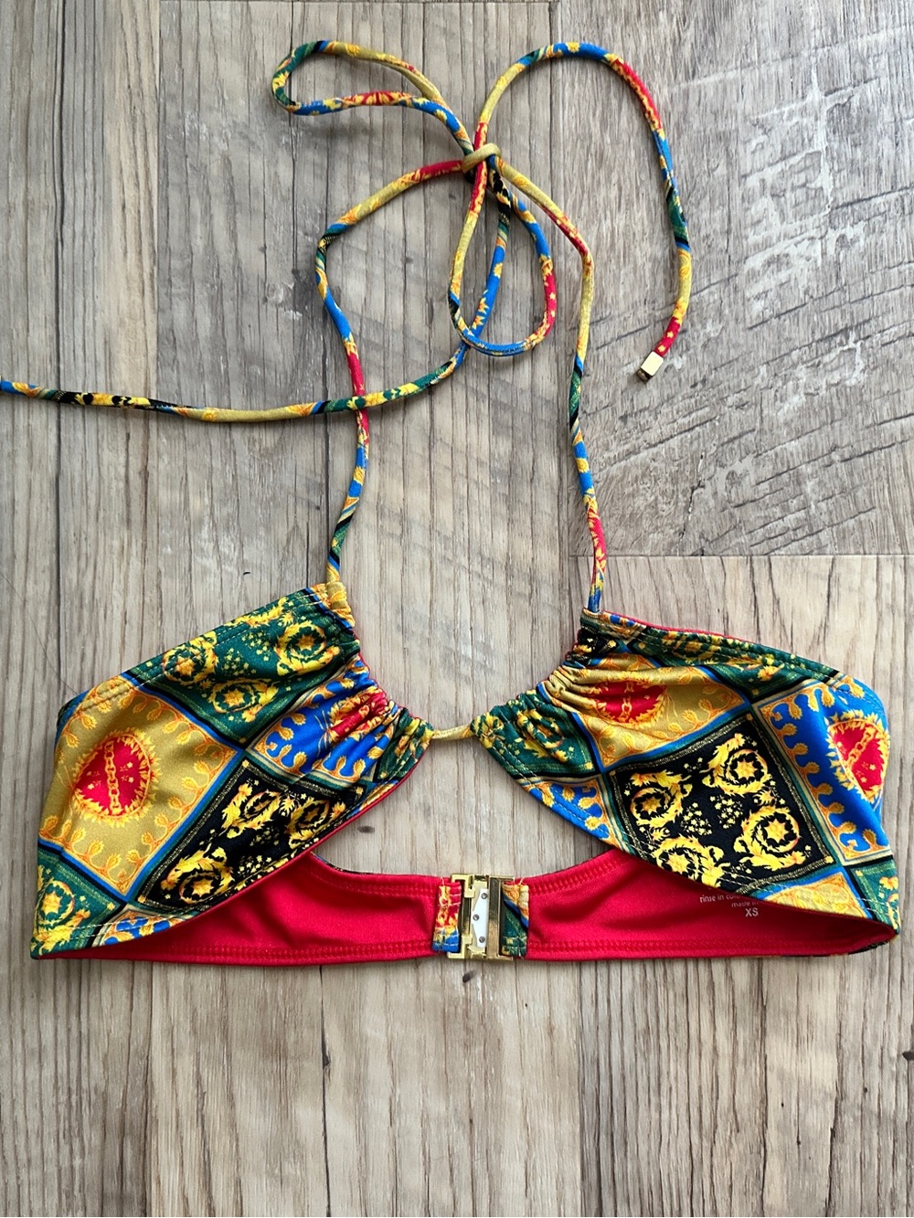 Sommer Swim Xena Rainbow Baroque Rare Bikini Top XS Kendall Jenner - Picture 2 of 7